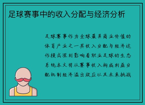 足球赛事中的收入分配与经济分析